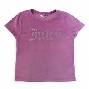 pink velour Juicy Couture rhinestone baby tee
